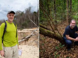 Los asesinatos del periodista británico Dom Phillips (izquierda) y del defensor indígena Bruno Pereira (derecha) en la Amazonía brasileña son emblemáticos en la difícil situación que enfrentan los periodistas y activistas en toda América Latina, a medida que aumenta la violencia en la región. Imagen compuesta: João Laet/AFP/Getty Images (izquierda); Daniel Marenco/Agência O Globo (derecha).