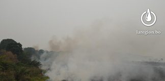 El humo provocado por incendios forestales en Santa Cruz. / Foto: Gobernación de Santa Cruz