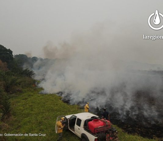 El humo provocado por incendios forestales en Santa Cruz. / Foto: Gobernación de Santa Cruz