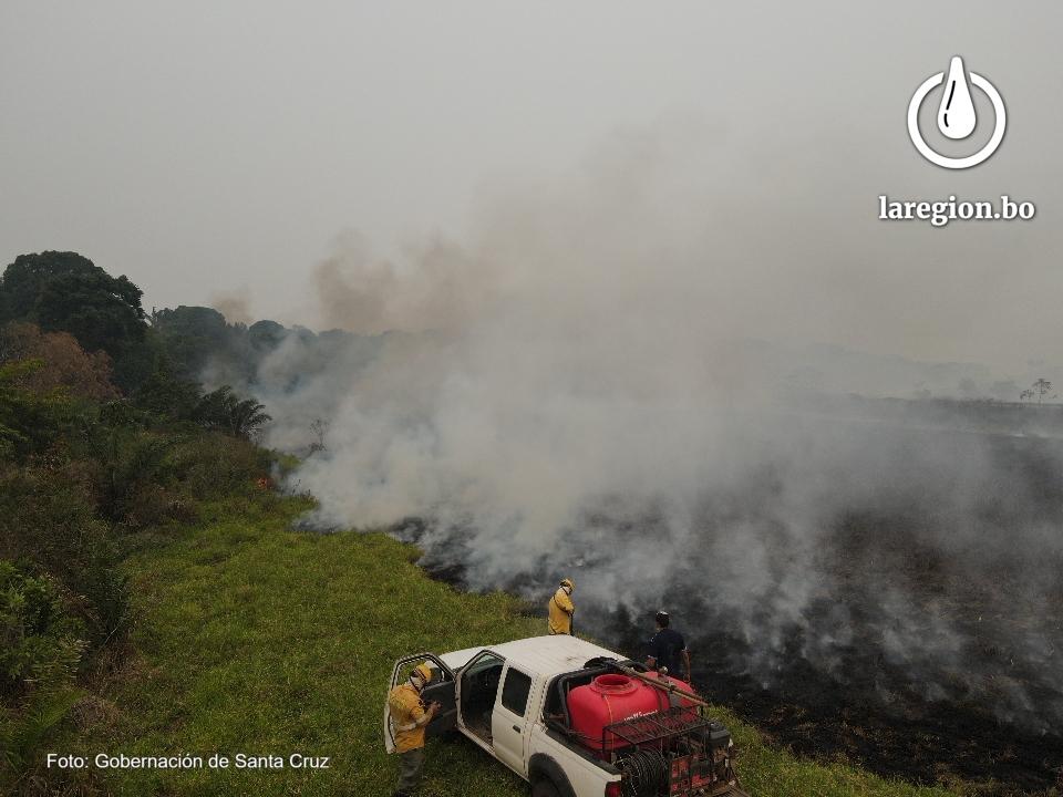 El humo provocado por incendios forestales en Santa Cruz. / Foto: Gobernación de Santa Cruz