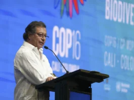 El presidente de Colombia, Gustavo Petro, en la ceremonia inaugural de la COP16 de biodiversidad en Cali. Su país, en su rol de presidente de la cumbre, impulsó la creación de un nuevo fondo de financiación para la naturaleza, pero no llegó a discutirse (Imagen: Juan Cano / Presidencia de Colombia, PDM)