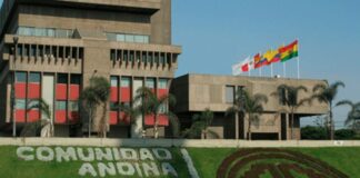 Edificio de la Comunidad Andina en Lima, sede donde se rechazó la denuncia contra Bolivia por minería ilegal