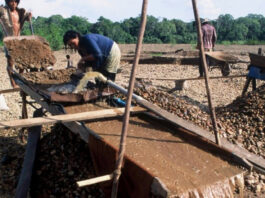 Draga para extraer oro y otros minerales de los ríos en Bolivia. Foto: André Bärtschi / WWF Regional