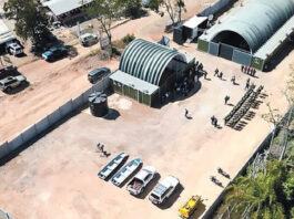 La base móvil que se instaló en el parque Noel Kempff Mercado. Foto: cortesía ABI