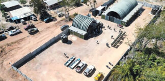 La base móvil que se instaló en el parque Noel Kempff Mercado. Foto: cortesía ABI