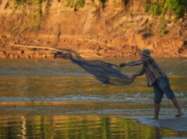 Muchos de los habitantes indígenas de la Amazonía boliviana viven de la pesca. Foto: Javier Mamani