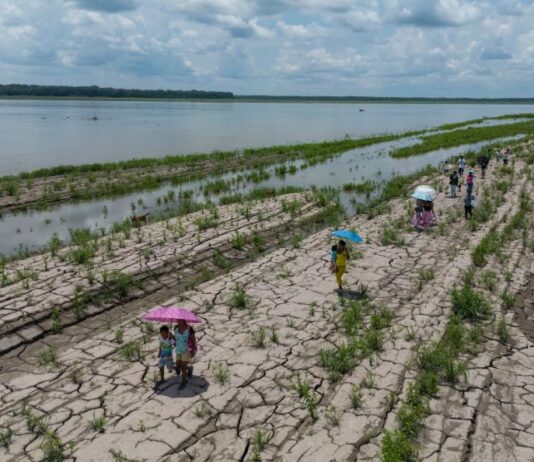 Una sección del río Amazonas, en Santa Sofía, en las afueras de Leticia, Colombia, el 20 de octubre del 2024. Foto: AP/Iván Valencia