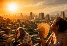 Latinoamérica enfrenta el calor extremo con menos ingresos y altos costos energéticos La pobreza, los altos costos de la energía y la falta de áreas verdes aumentan la vulnerabilidad de las ciudades latinoamericanas frente al calor extremo, según un estudio de la Universidad de Oxford. Imagen generada con inteligencia artificial con fines ilustrativos.