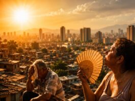 La pobreza, los altos costos de la energía y la falta de áreas verdes aumentan la vulnerabilidad de las ciudades latinoamericanas frente al calor extremo, según un estudio de la Universidad de Oxford. Imagen generada con inteligencia artificial con fines ilustrativos.