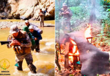 Armada destruye cinco campamentos de minería ilegal en el río Tequeje tras travesía de dos días Fotos: Armada Boliviana.