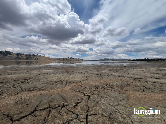 SUPER NIÑO SEQUIA Esta laguna situada en cercanías de Pocona, Cochabamba, lucía así en diciembre de 2024. Gente del lugar explicó que en 40 años no había visto algo similar. Foto: Rocío Lloret