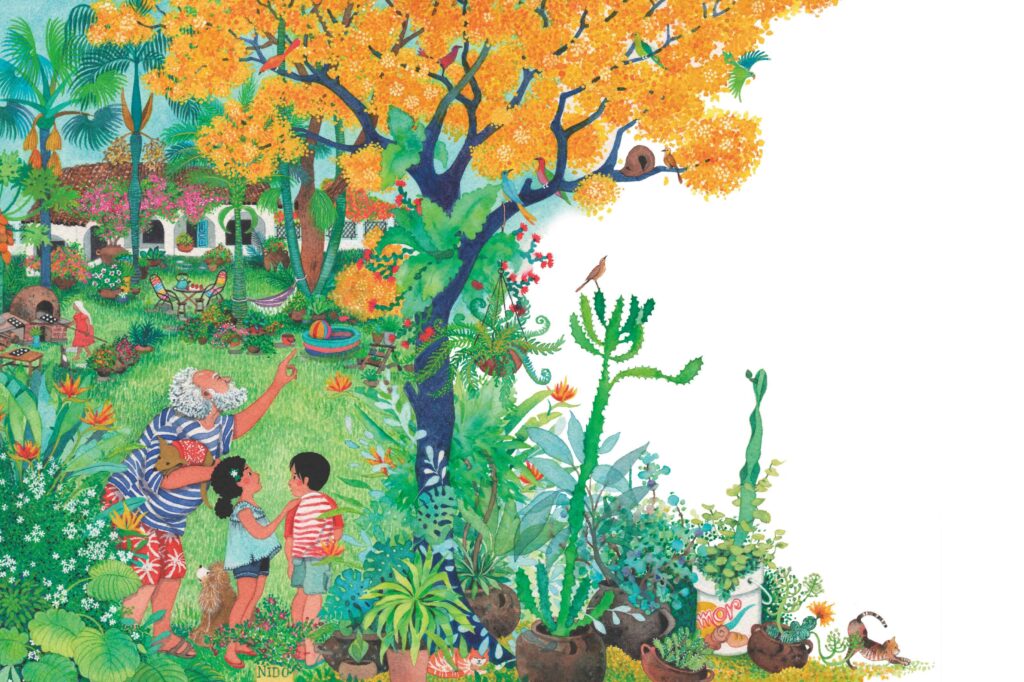 La colección “Guardianes de los Bosques” reúne tres cuentos infantiles inspirados en la biodiversidad y los ecosistemas de Bolivia. Ilustración: Romaneth Zárate