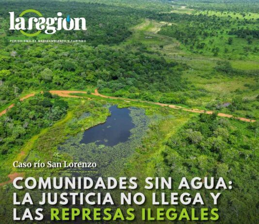 Retención de agua formada por la presa P1. Imagen captada el 12 de diciembre de 2025.