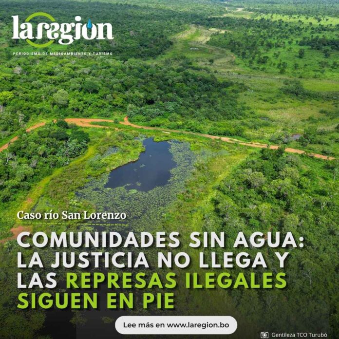 caso rio Retención de agua formada por la presa P1. Imagen captada el 12 de diciembre de 2025.