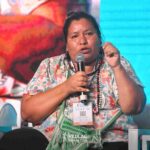 Magaly Tipuni, presidenta del Consejo Regional Tsimane’ Mosetén de Pilón Lajas, durante el Congreso Redlac 2026 en Bolivia. Foto: RedLAC Bolivia 2026
